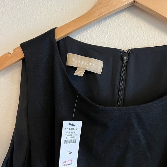 NWT Talbots Black Sleeveless Boat Neck Mini Sheath Dress - Picture 8 of 11